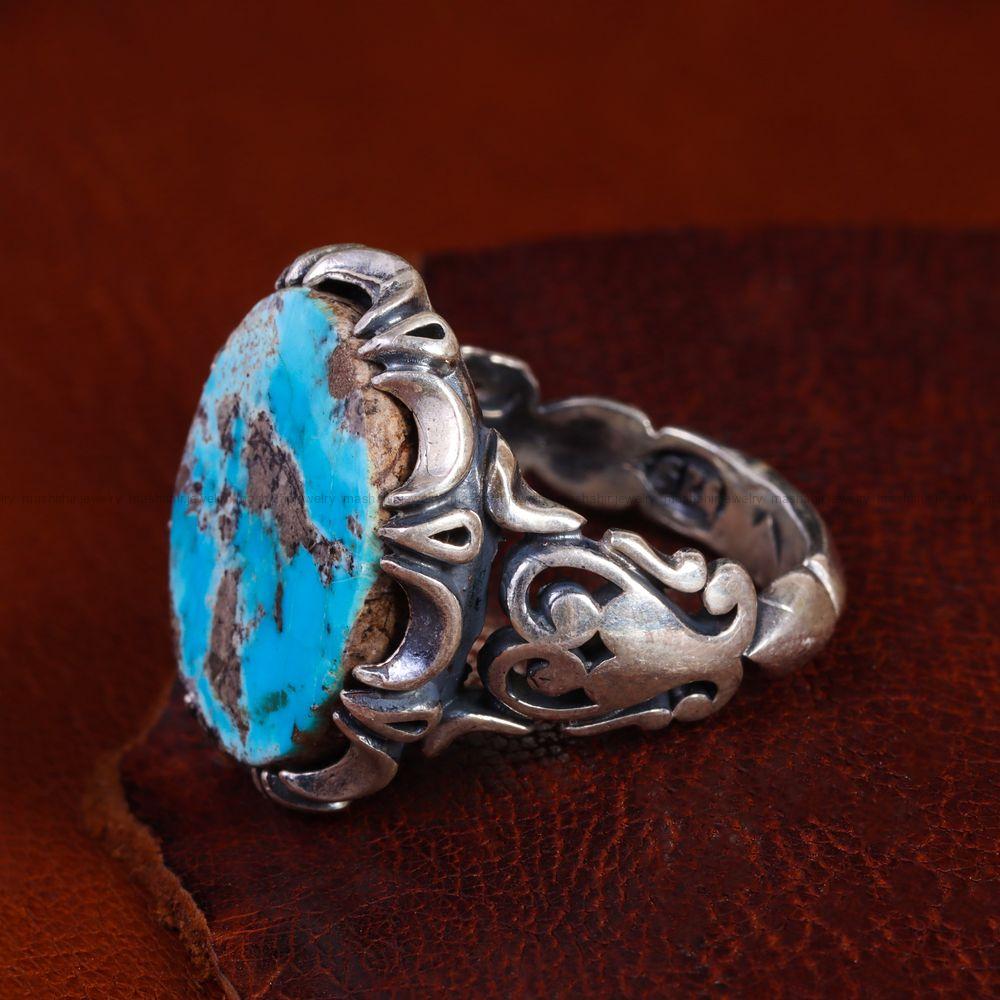 انگشتر فیروزه شجری مردانه کد 12974