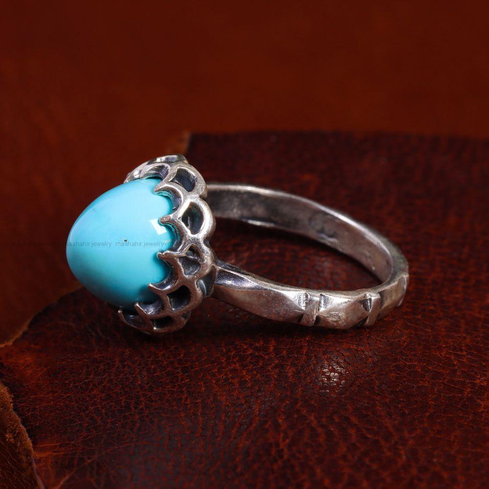 انگشتر فیروزه عجمی مردانه کد 12985