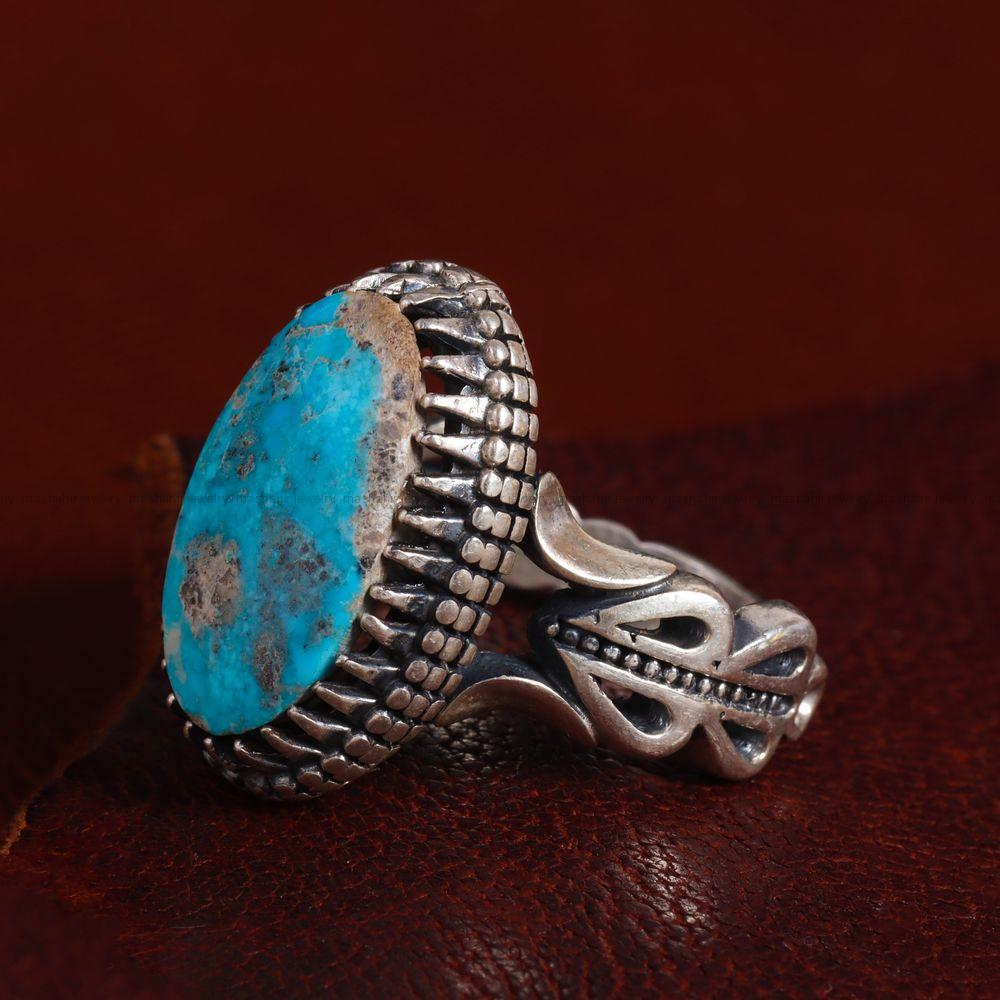 انگشتر فیروزه شجری مردانه کد 13006