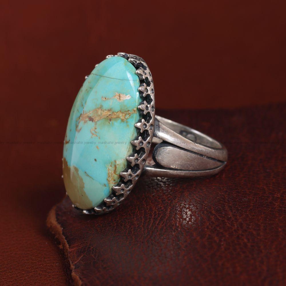 انگشتر فیروزه شجری مردانه کد 13019