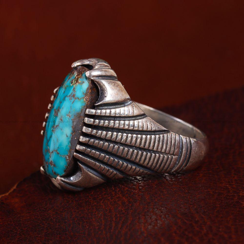 انگشتر فیروزه شجری مردانه کد 13021