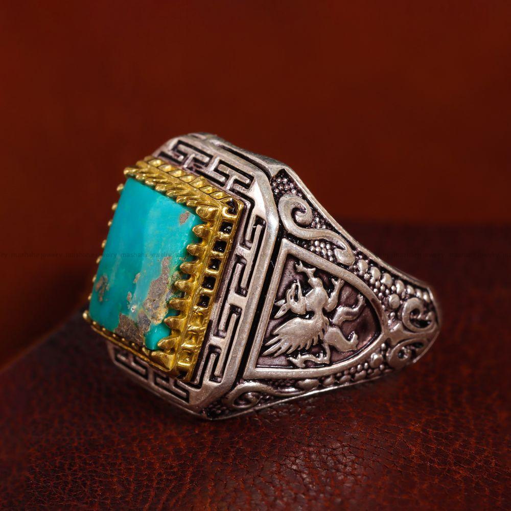 انگشتر فیروزه شجری مردانه کد 13047