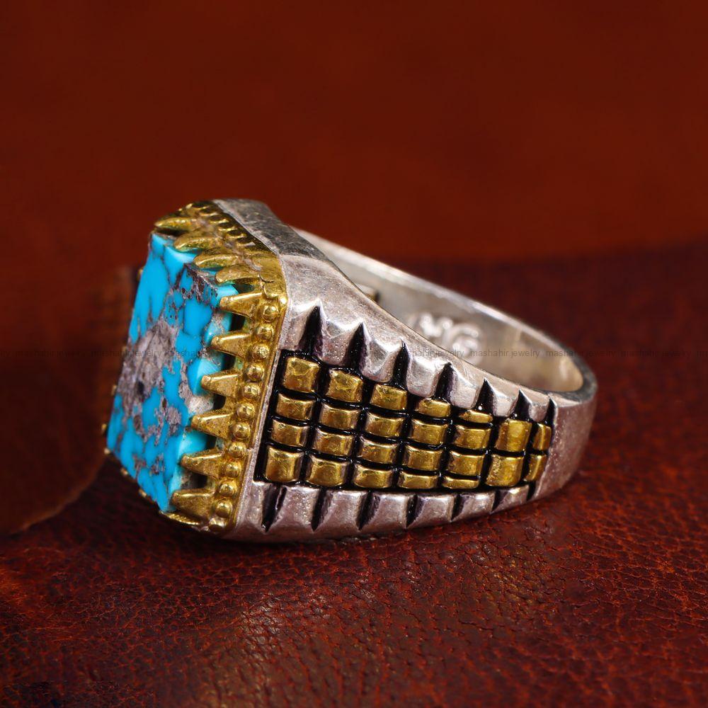 انگشتر فیروزه شجری مردانه کد 13049