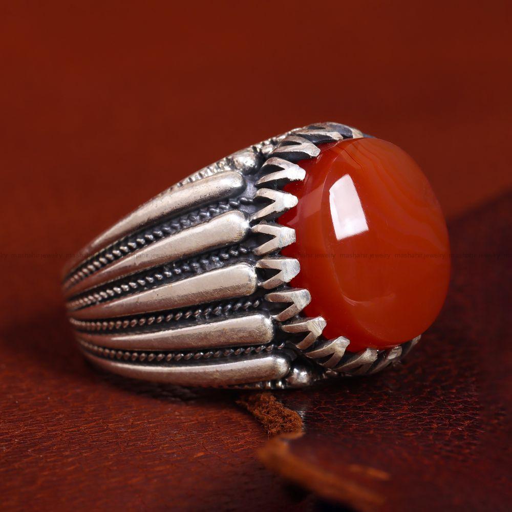 انگشتر عقیق مردانه کد 12121