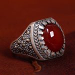 انگشتر عقیق مردانه کد 12124