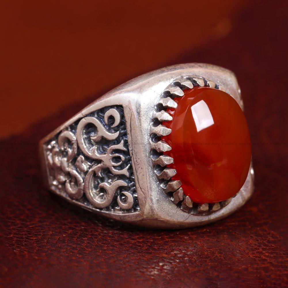 انگشتر عقیق مردانه کد 12125