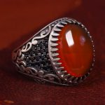 انگشتر عقیق مردانه کد 12126