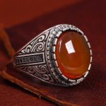 انگشتر عقیق مردانه کد 12128