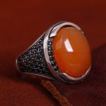 انگشتر عقیق مردانه کد 12130