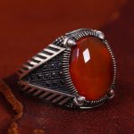 انگشتر عقیق مردانه کد 12134