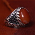 انگشتر عقیق مردانه کد 12135