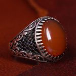 انگشتر عقیق مردانه کد 12136