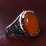 انگشتر عقیق مردانه کد 12221