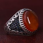 انگشتر عقیق مردانه کد 12225