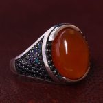 انگشتر عقیق مردانه کد 12226