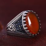 انگشتر عقیق مردانه کد 12227