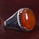 انگشتر عقیق مردانه کد 12228