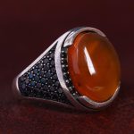 انگشتر عقیق مردانه کد 12230