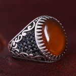 انگشتر عقیق مردانه کد 12231