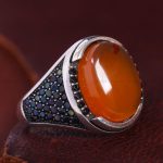 انگشتر عقیق مردانه کد 12232