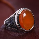 انگشتر عقیق مردانه کد 12234