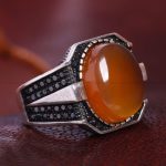 انگشتر عقیق مردانه کد 12235