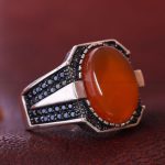 انگشتر عقیق مردانه کد 12238