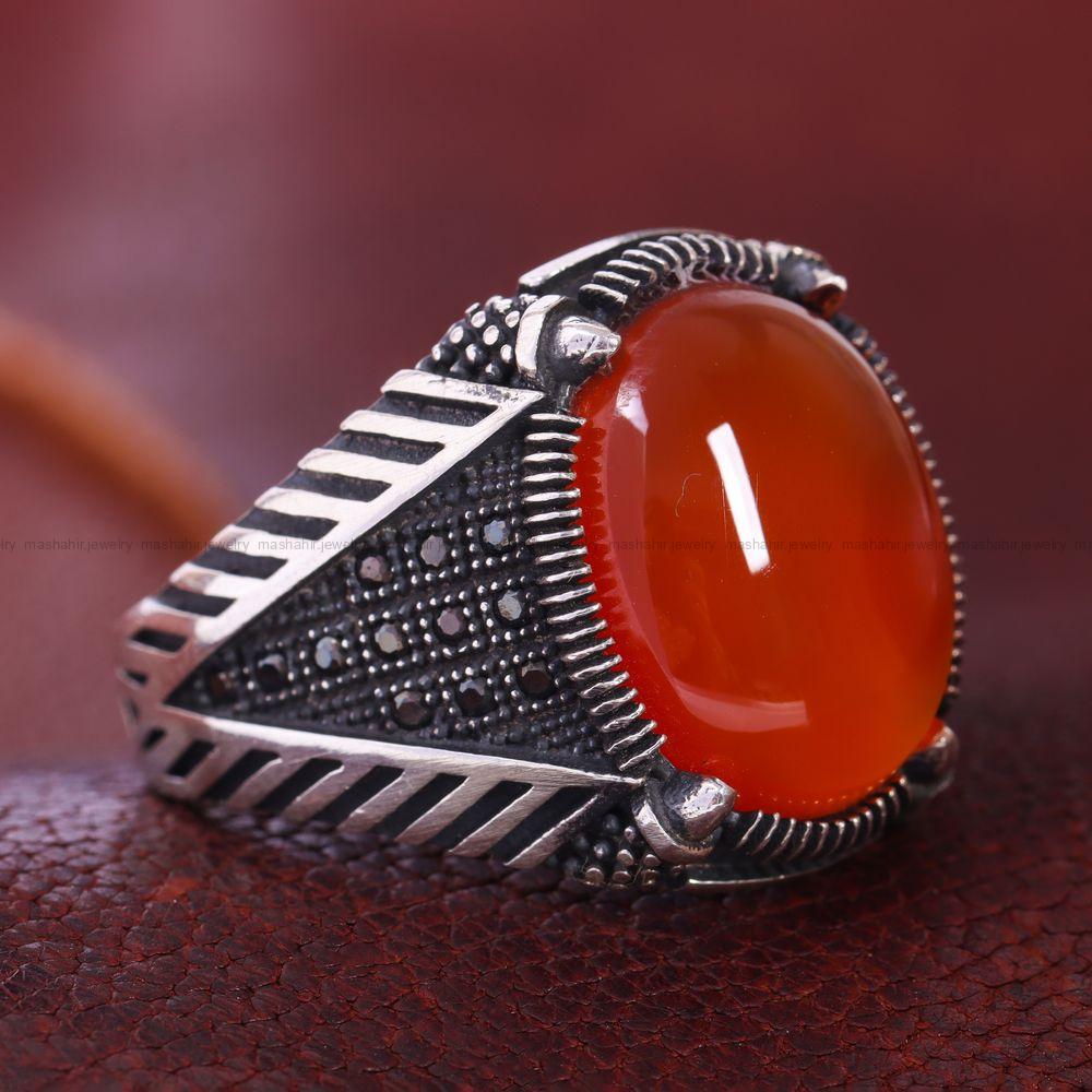 انگشتر عقیق مردانه کد 12241