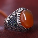 انگشتر عقیق مردانه کد 12242