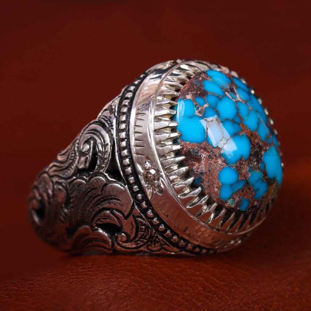 انگشتر فیروزه شجری مردانه کد 12257