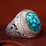 انگشتر فیروزه شجری مردانه کد 12288