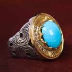 انگشتر فیروزه عجمی مردانه کد 12291