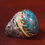 انگشتر فیروزه شجری مردانه کد 12292