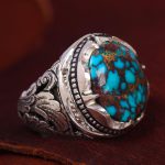 انگشتر فیروزه شجری مردانه کد 12301