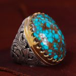 انگشتر فیروزه شجری مردانه کد 12307