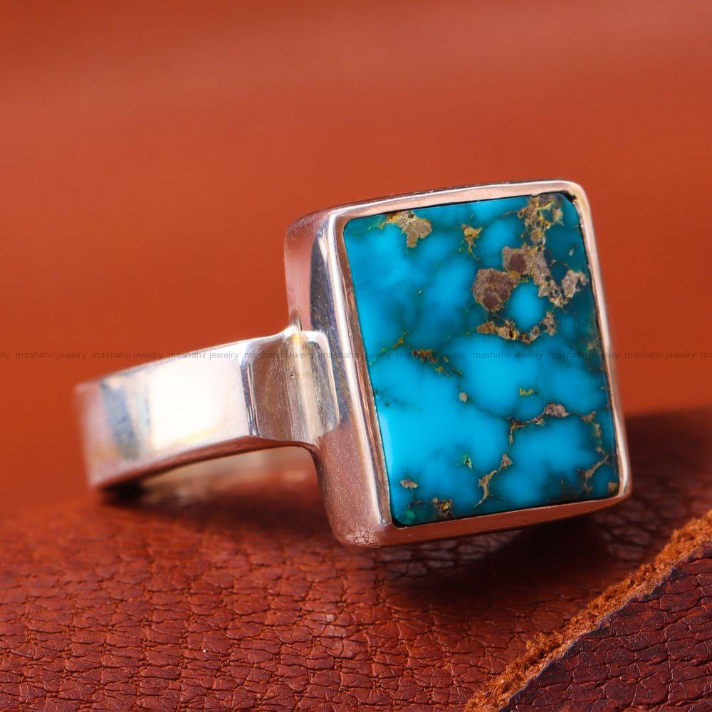 انگشتر فیروزه شجری مردانه کد 12416