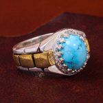 انگشتر فیروزه شجری مردانه کد 12676