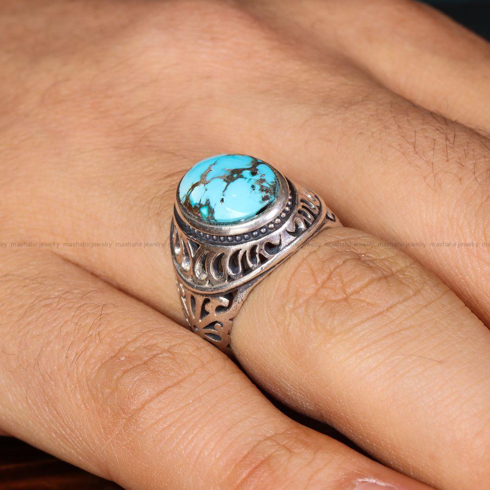 انگشتر فیروزه شجری مردانه کد 12684