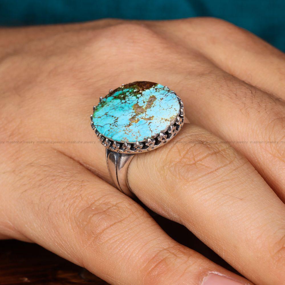 انگشتر فیروزه شجری مردانه کد 12687