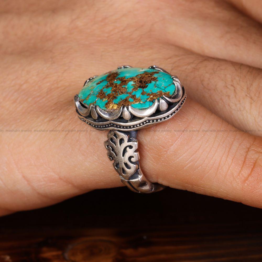 انگشتر فیروزه شجری مردانه کد 12715