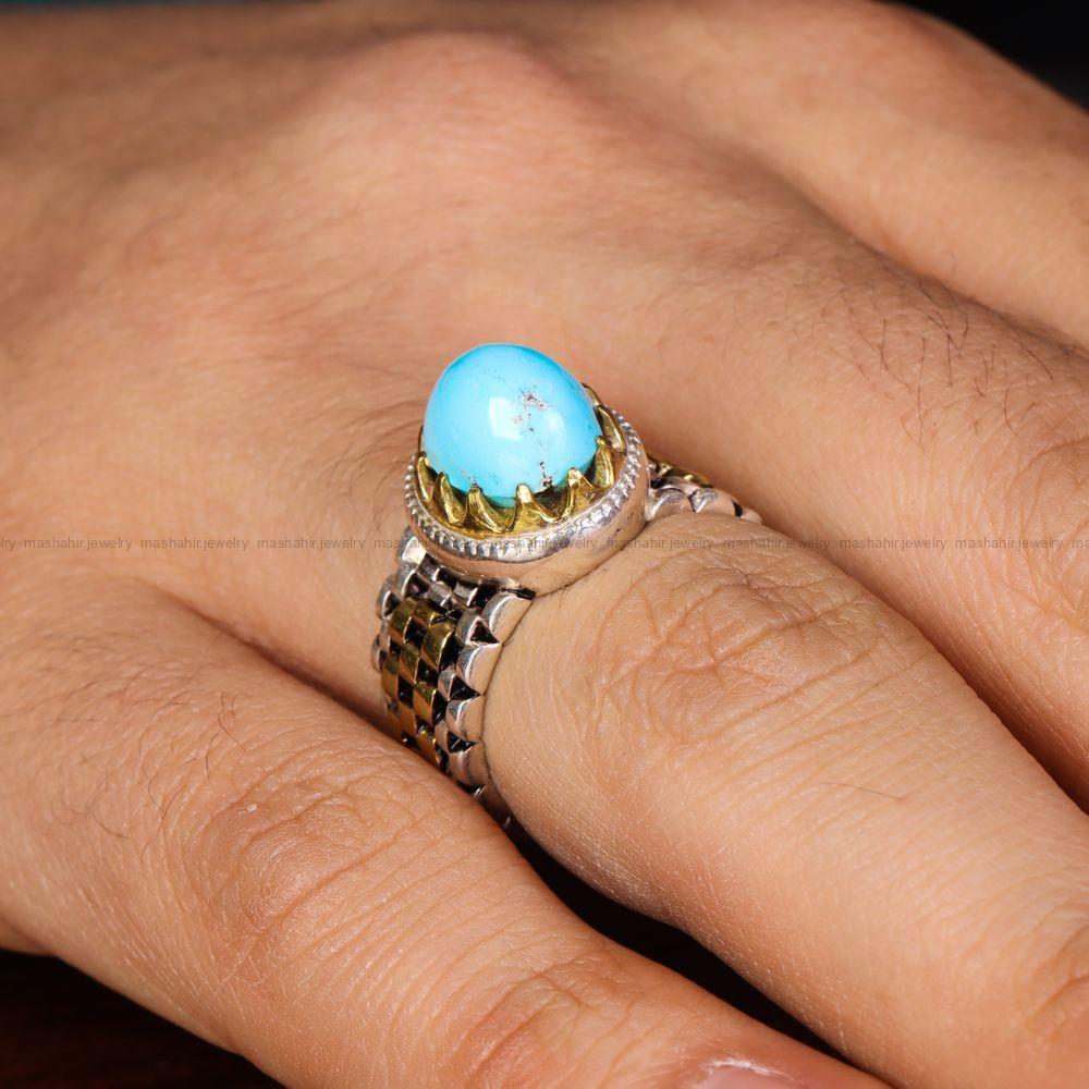 انگشتر فیروزه شجری مردانه کد 12718