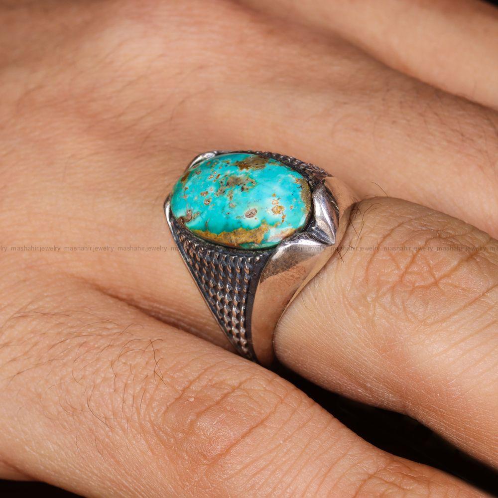 انگشتر فیروزه شجری مردانه کد 12723