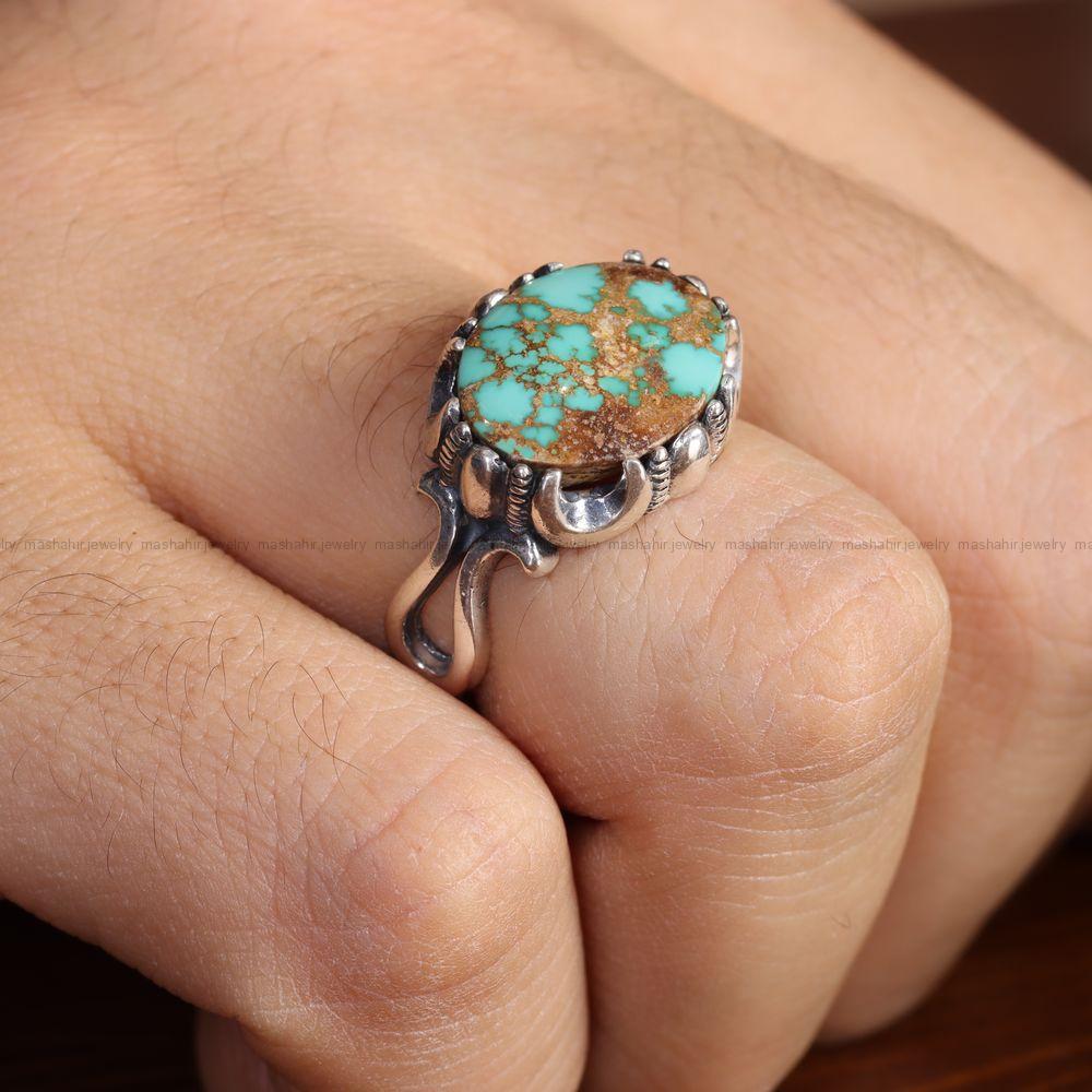 انگشتر فیروزه شجری مردانه کد 12818