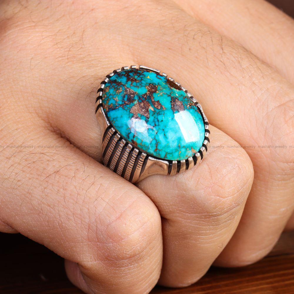 انگشتر فیروزه شجری مردانه کد 12866