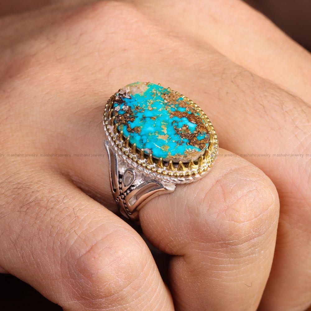 انگشتر فیروزه شجری مردانه کد 12877