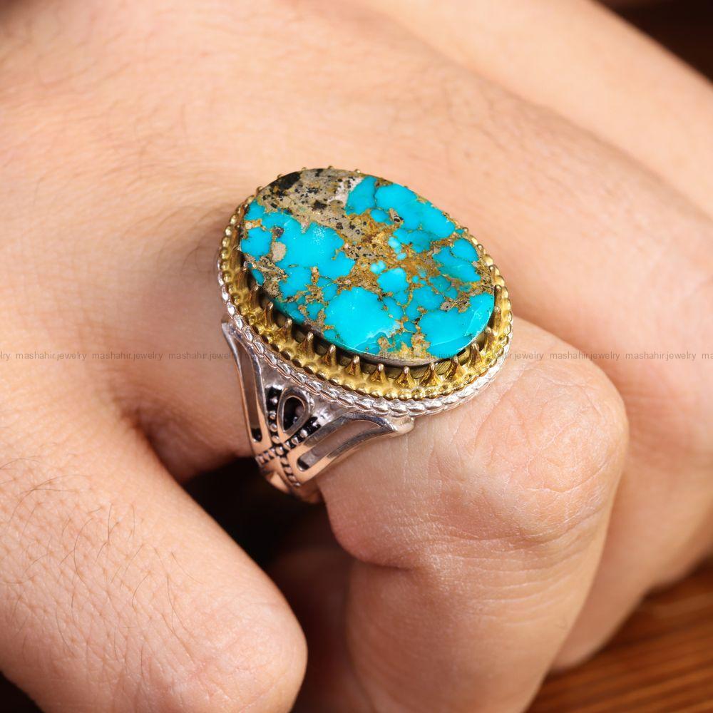 انگشتر فیروزه شجری مردانه کد 12898