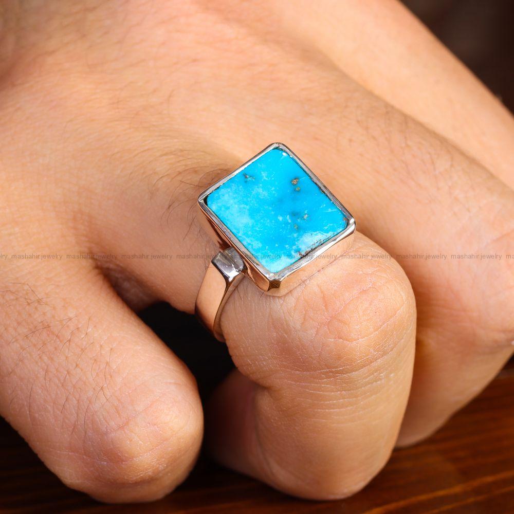 انگشتر فیروزه شجری مردانه کد 12942