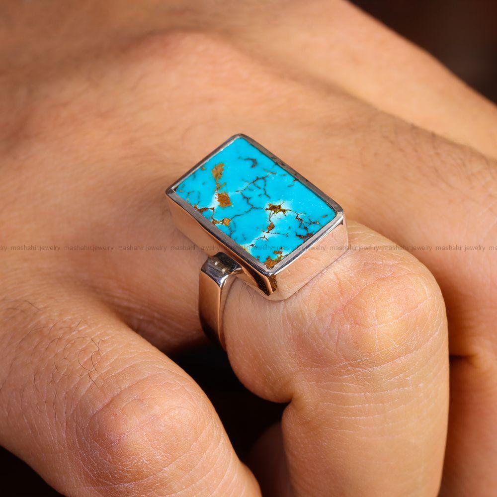 انگشتر فیروزه شجری مردانه کد 12946