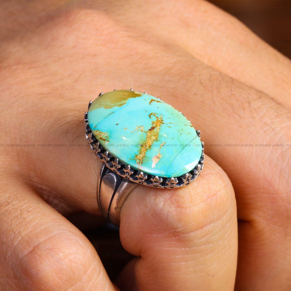 انگشتر فیروزه شجری مردانه کد 13019