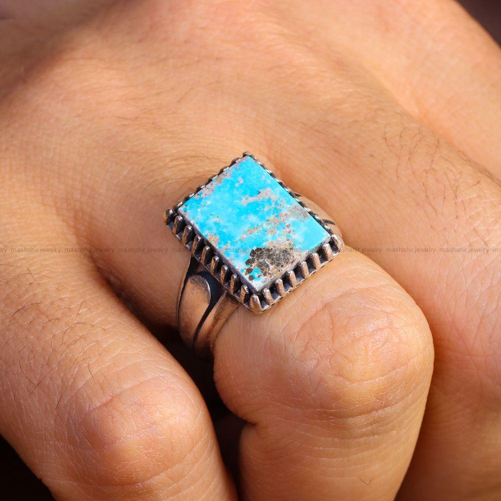 انگشتر فیروزه شجری مردانه کد 13035